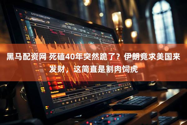 黑马配资网 死磕40年突然跪了？伊朗竟求美国来发财，这简直是割肉饲虎